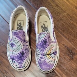 Vans Kids Purple Tie-Dye Slip-On Sneakers